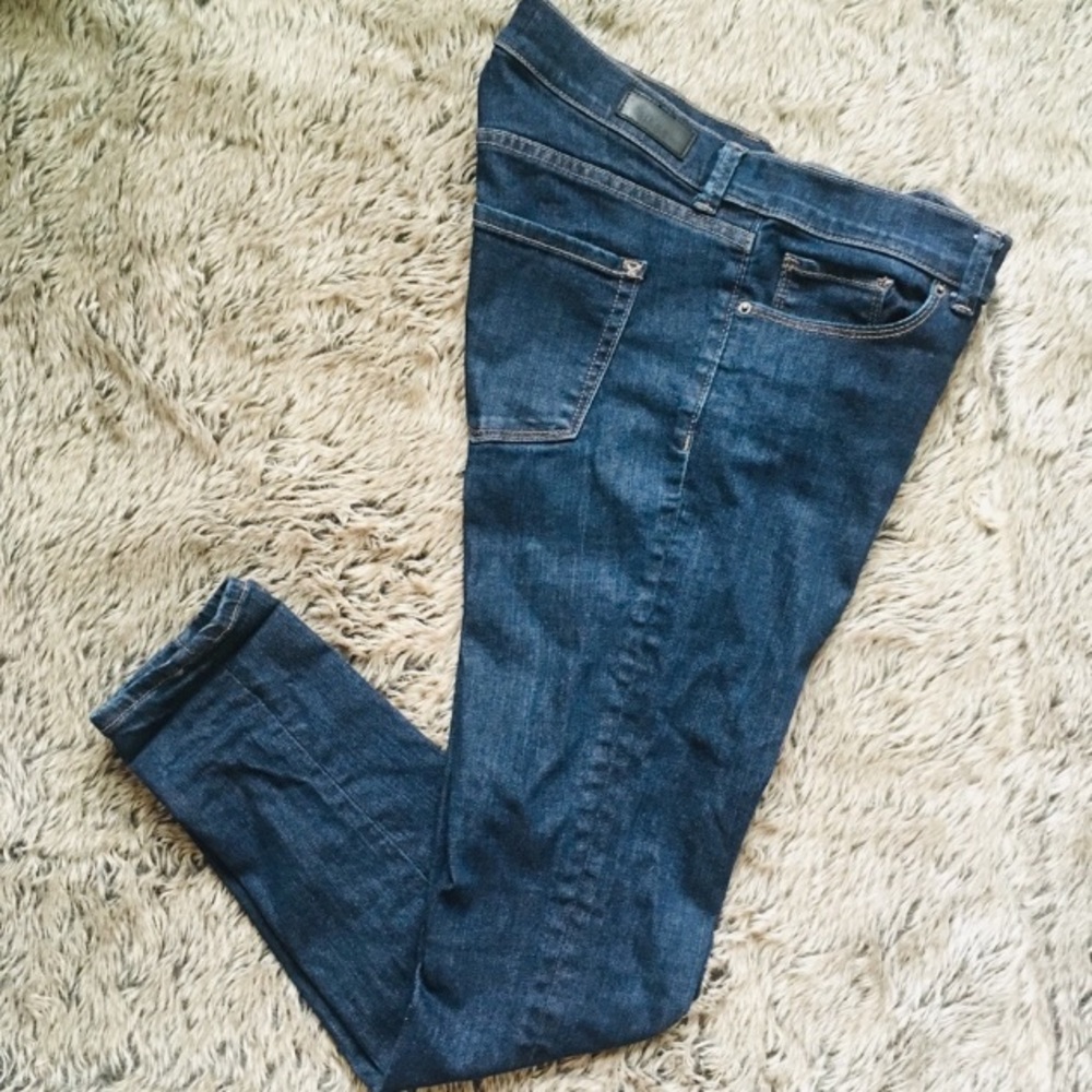 Halogen ankle length mid rise dark wash skinny denim jeans size petite 26P